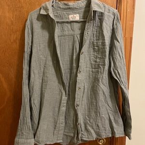 Marine Layer Green Button Down